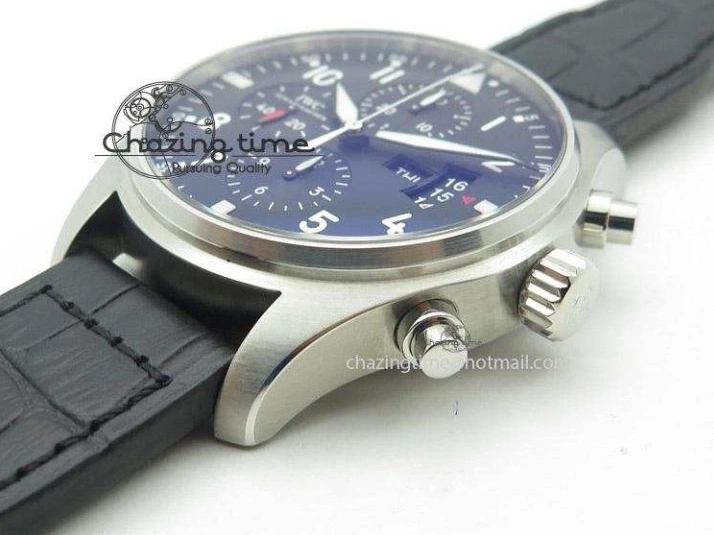 MIROTIME 0215 Soft Pilot Chrono 3777 43mm ZF 1:1 Best Edition Black Dial On Black Leather Strap A 7360